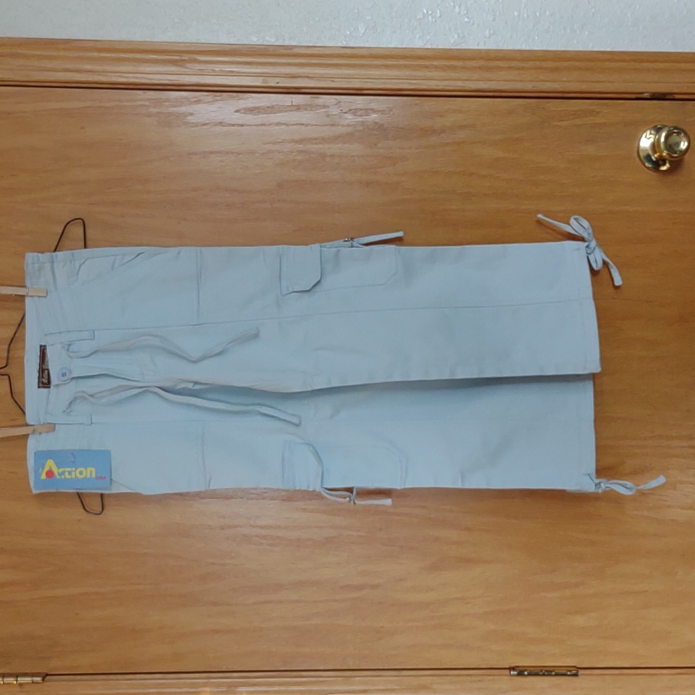 Action Garment USA light blue pants girls size small jeans drawstring waist NEW!